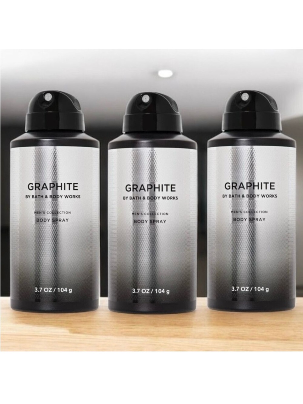 Bath & Body Works Set of 3 Graphite Men’s Collection Bergamot Woods Body Spray